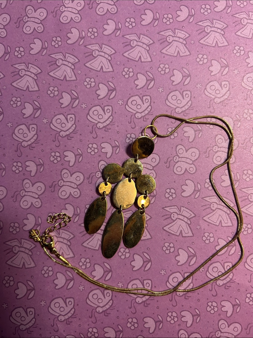 Gold Dangle Disc Statement Necklace - Women Jewelry